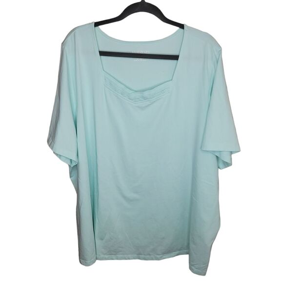 Catherines Suprema Collection mint green stretch t-shirt top 3x (26/28w) - Picture 1 of 5